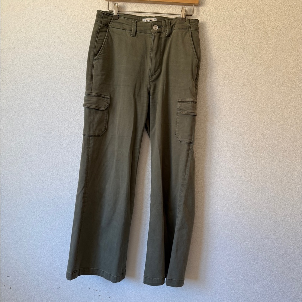 PAIGE Women's Olive Wide Leg Cargo Pants